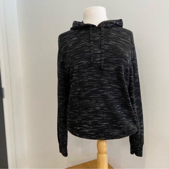 Club Monaco Ralph Lauren 100% merino wool sweater hood black white large unisex - Picture 4 of 14